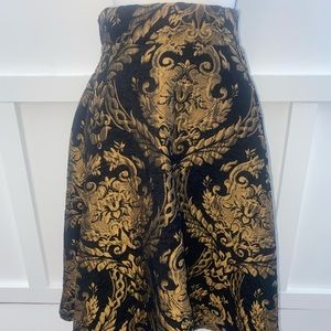 Black and gold brocade skirt
